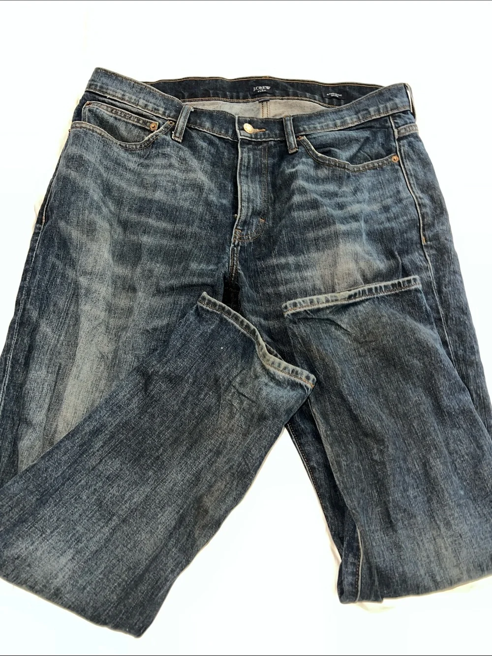 J. Crew Men's Relaxed Blue Washed Denim Jeans